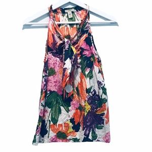 J.Crew Silk Garden Floral Bow Tank Top Sz 2